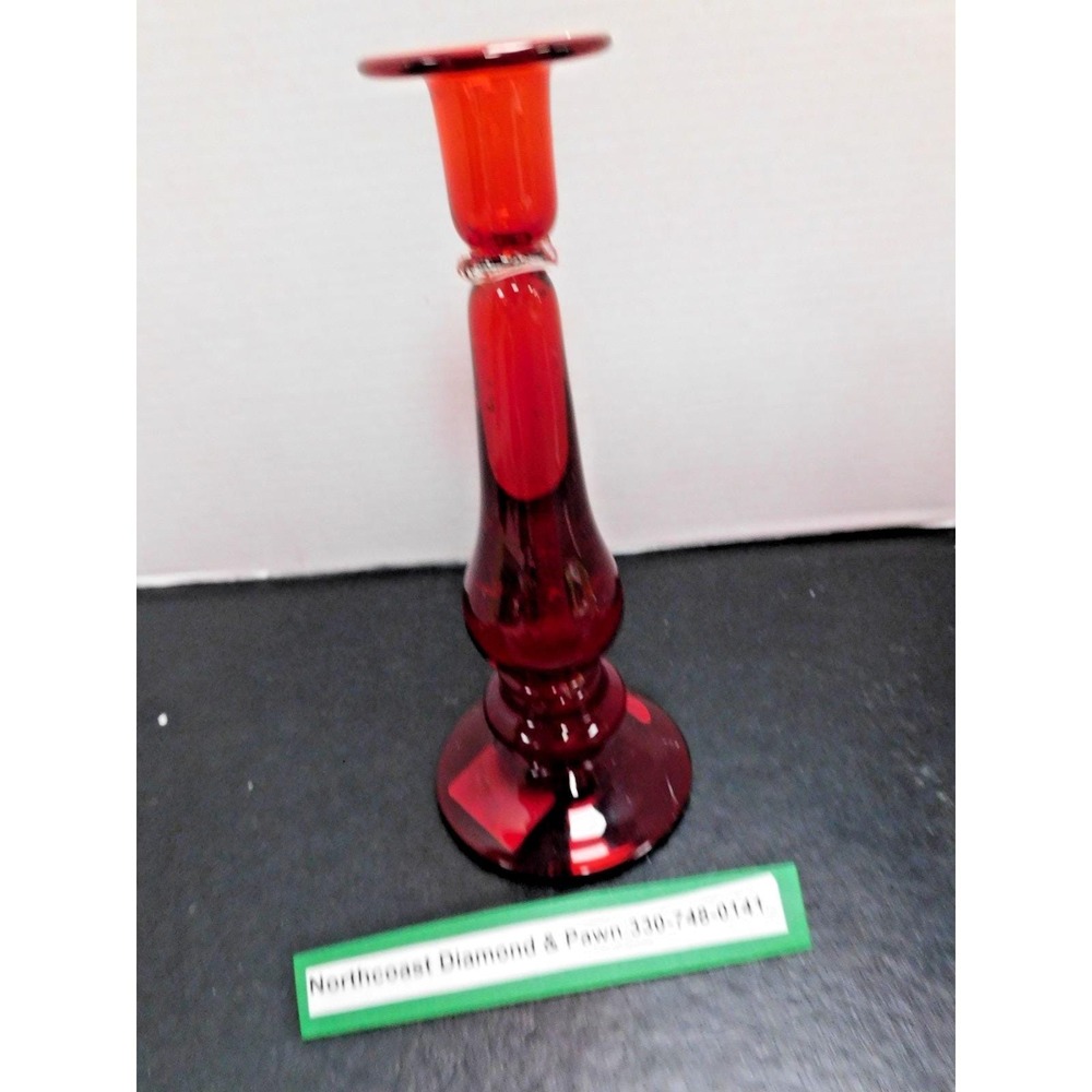 Lenox Red Glass Candle Holder DH152